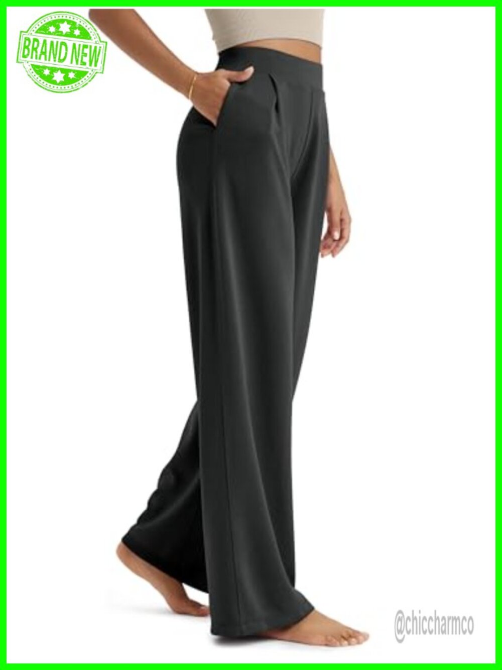 Modal Soft Wide Leg Pants High Waist Casual Relaxed Pockets 31 Inseam